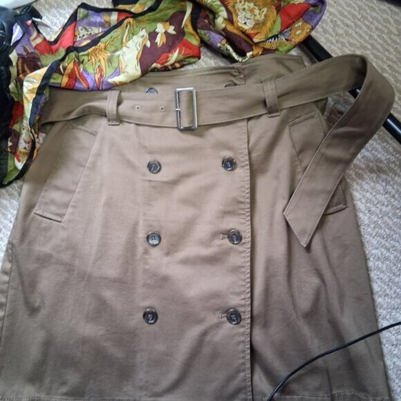 Ann Taylor Cotton Button Skirt 10 - Picture 2 of 5